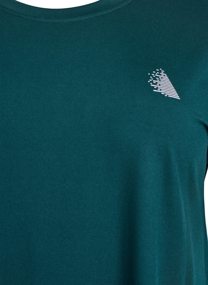 Ensfarvet tr&aelig;nings t-shirt, Gr&oslash;n, Packshot image number 2