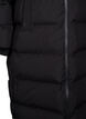 Lang puffer vinterjakke med h&aelig;tte, Sort, Packshot image number 3