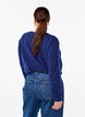 Meleret bluse med rund hals og lange ærmer, Sodalite Blue, Model image number 1