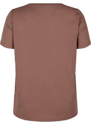 Økologisk bomulds t-shirt med tryk , Deep Taupe, Packshot image number 1