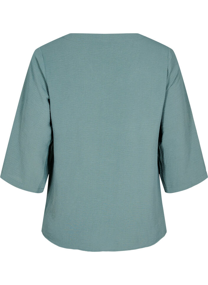 Bluse med 3/4 &aelig;rmer, Gr&oslash;n, Packshot image number 1