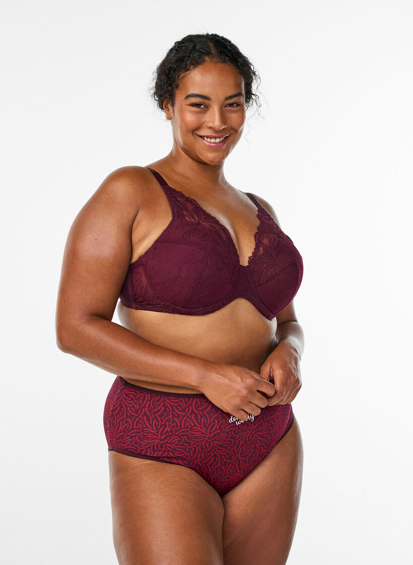 Vatteret blonde bh med bøjle , Rød, Model image number 1