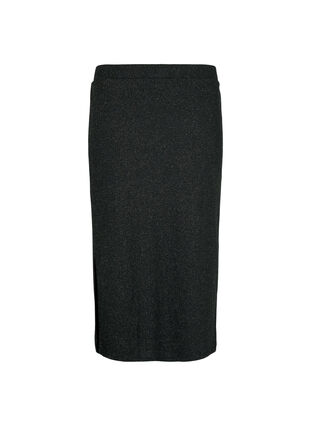 Tætsiddende glitter nederdel, Black Silver, Packshot image number 1
