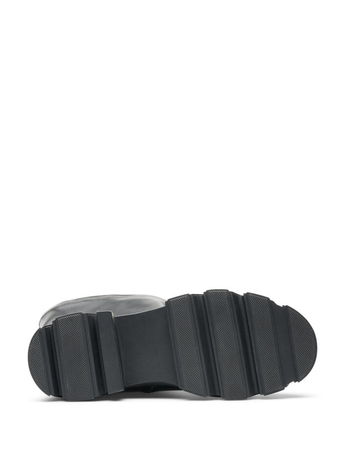 Lang st&oslash;vle i imiteret l&aelig;der med chunky s&aring;l, Sort, Packshot image number 4