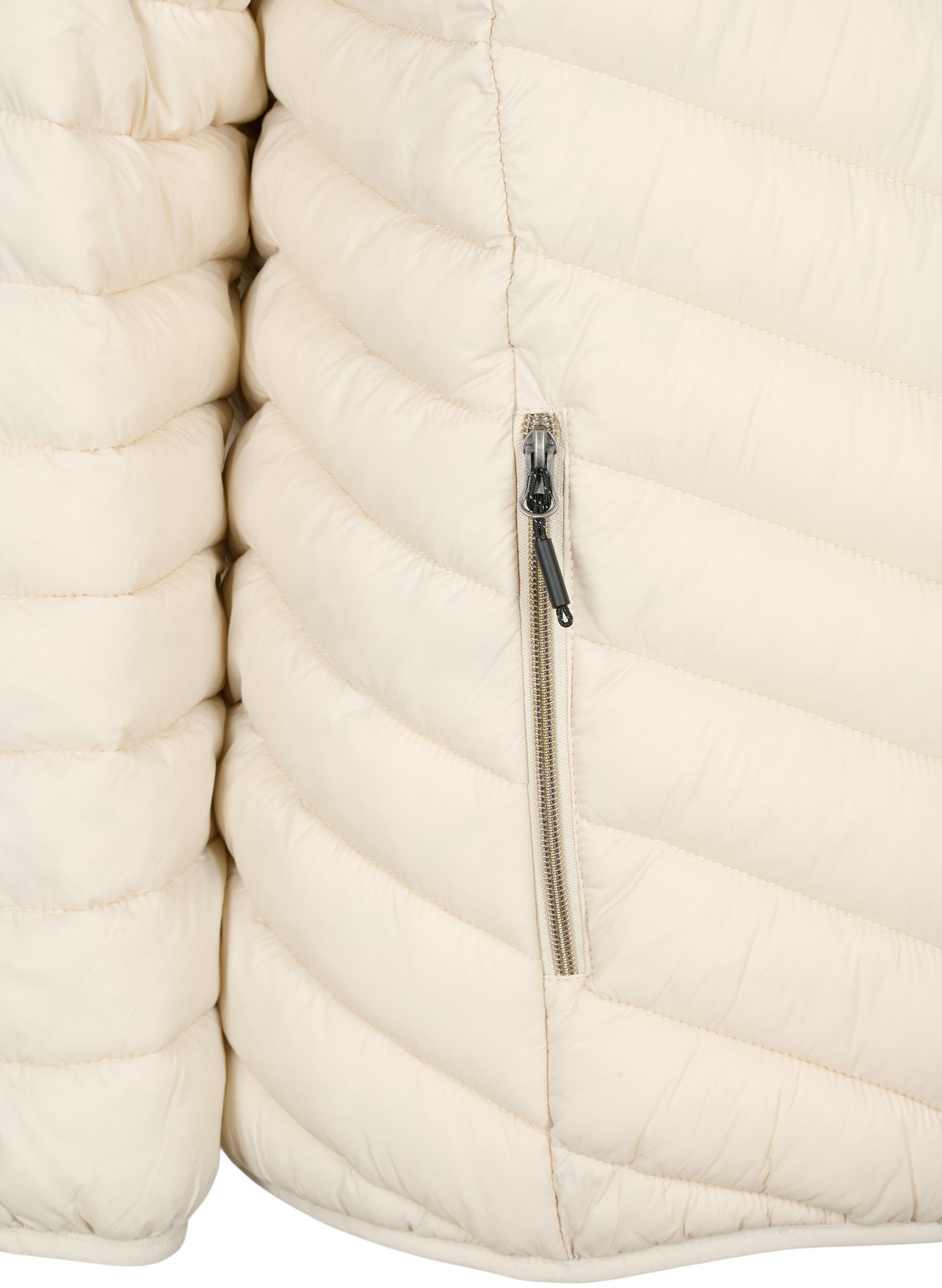 Zizzi Letv&aelig;gts jakke med h&aelig;tte, Beige, Packshot image number 3