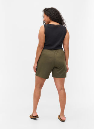 Shorts i ribkvalitet med lommer, Dusty Olive, Model image number 0