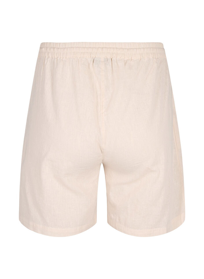 L&oslash;se shorts i bomuldsmix med h&oslash;r, Sandshell, Packshot image number 1