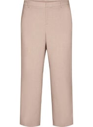 Habitbukser med h&oslash;j talje og straight fit, Beige