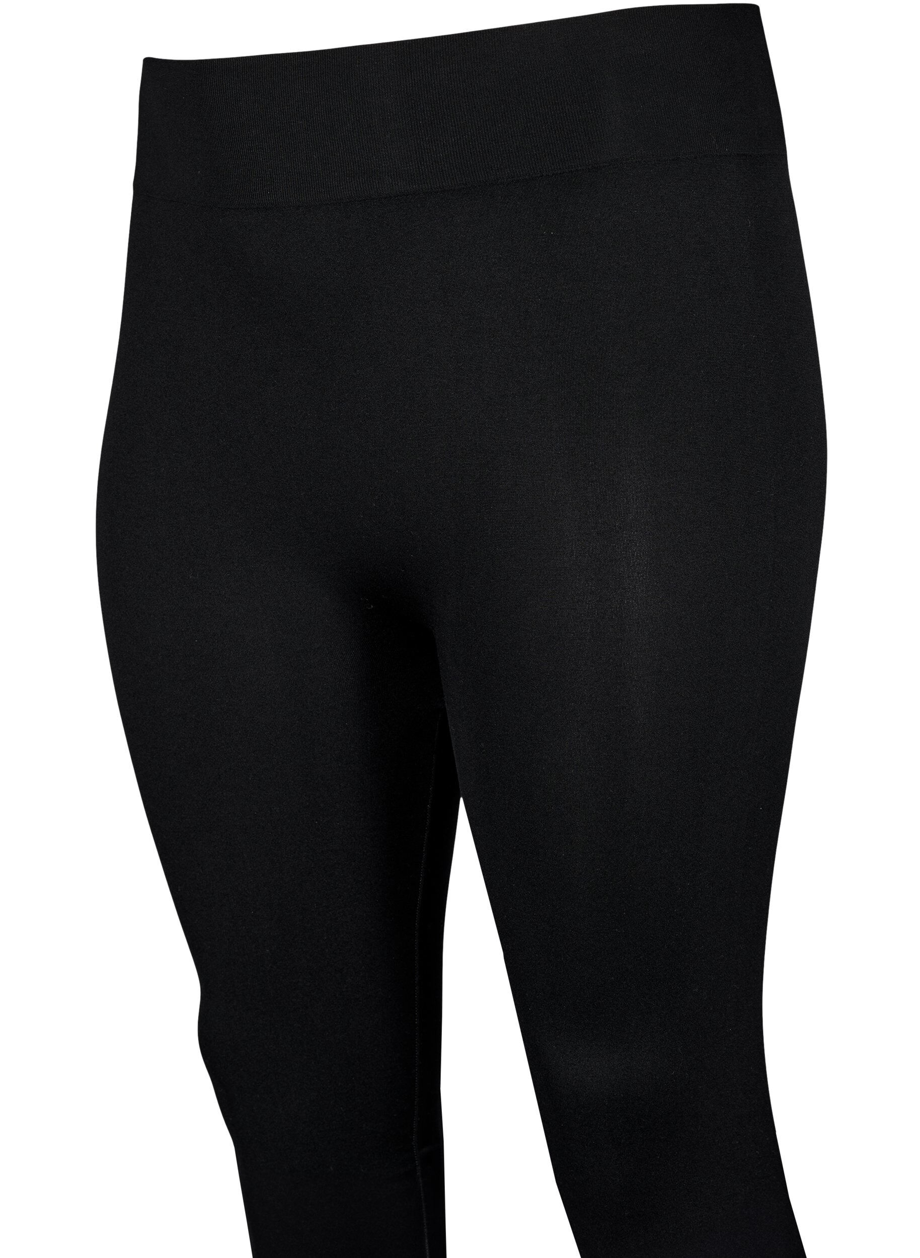 Zizzi Seamless basis leggings, Sort, Packshot image number 3