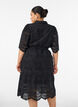 Skjortekjole i broderie anglaise med bindeb&aelig;lte, Sort, Model image number 2