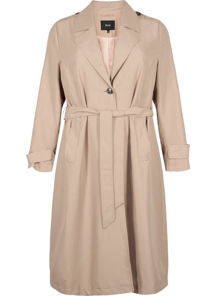 Lang trenchcoat med bælte, Nomad, Packshot image number 0