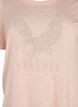 T-shirt med nitter og rund hals, Pale Blush, Packshot image number 2