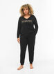 Bomulds natbluse med teksttryk, Black W. Be, Model image number 2
