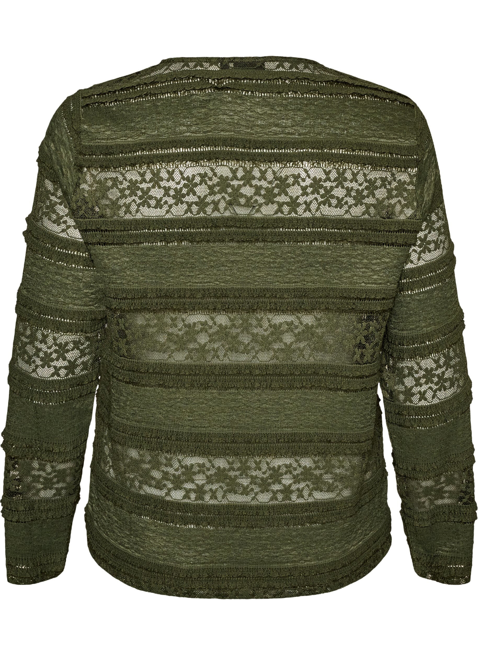 ZizziBlondebluse med lange &aelig;rmer, Gr&oslash;n, Packshot image number 1