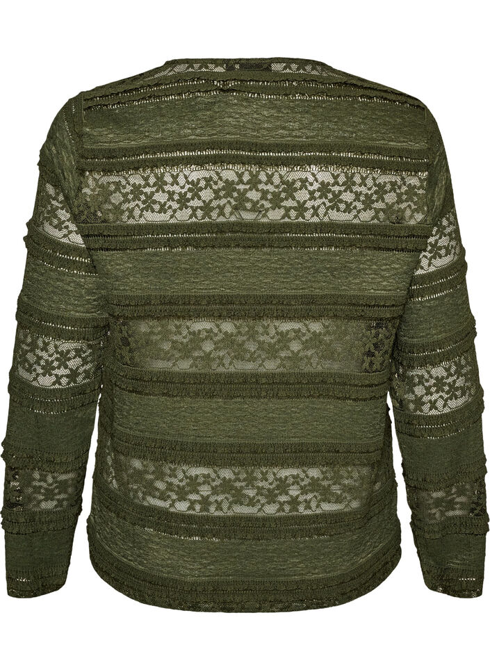 Blondebluse med lange &aelig;rmer, Gr&oslash;n, Packshot image number 1