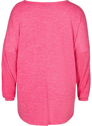 Løs bluse med lange ærmer, Fandango Pink ASS, Packshot image number 1