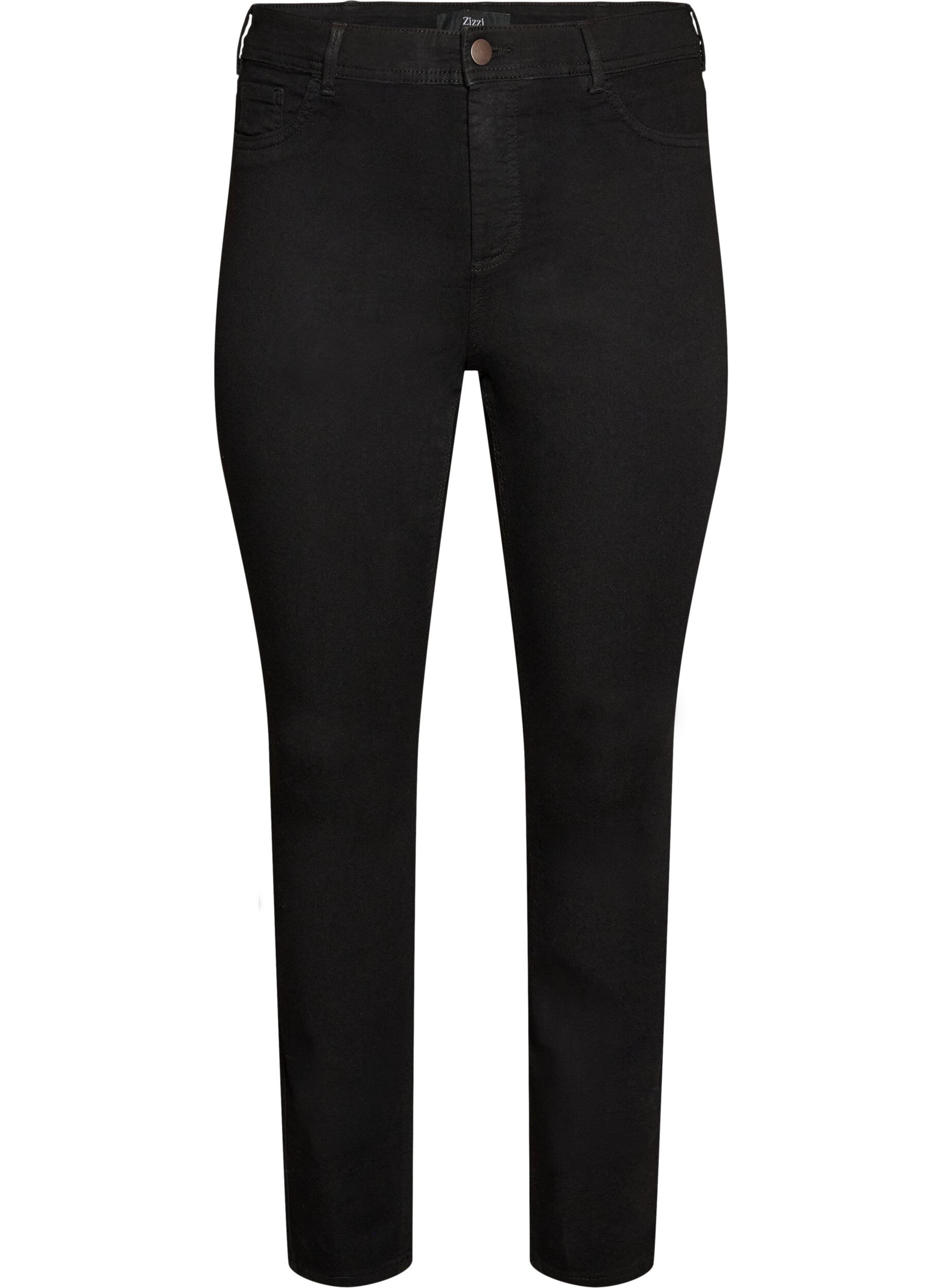 ZizziAmy super slim fit jeans med h&oslash;j talje, Sort, Packshot image number 0