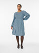 Kjole med smock-overdel og sm&aring;blomstret m&oslash;nster, Bl&aring;, Model image number 1
