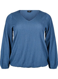 FLASH - Bluse med struktur og lange ærmer, Sargasso Sea