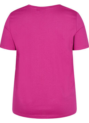 Kortærmet bomulds t-shirt med tryk , Festival Fuchsia WAY, Packshot image number 1