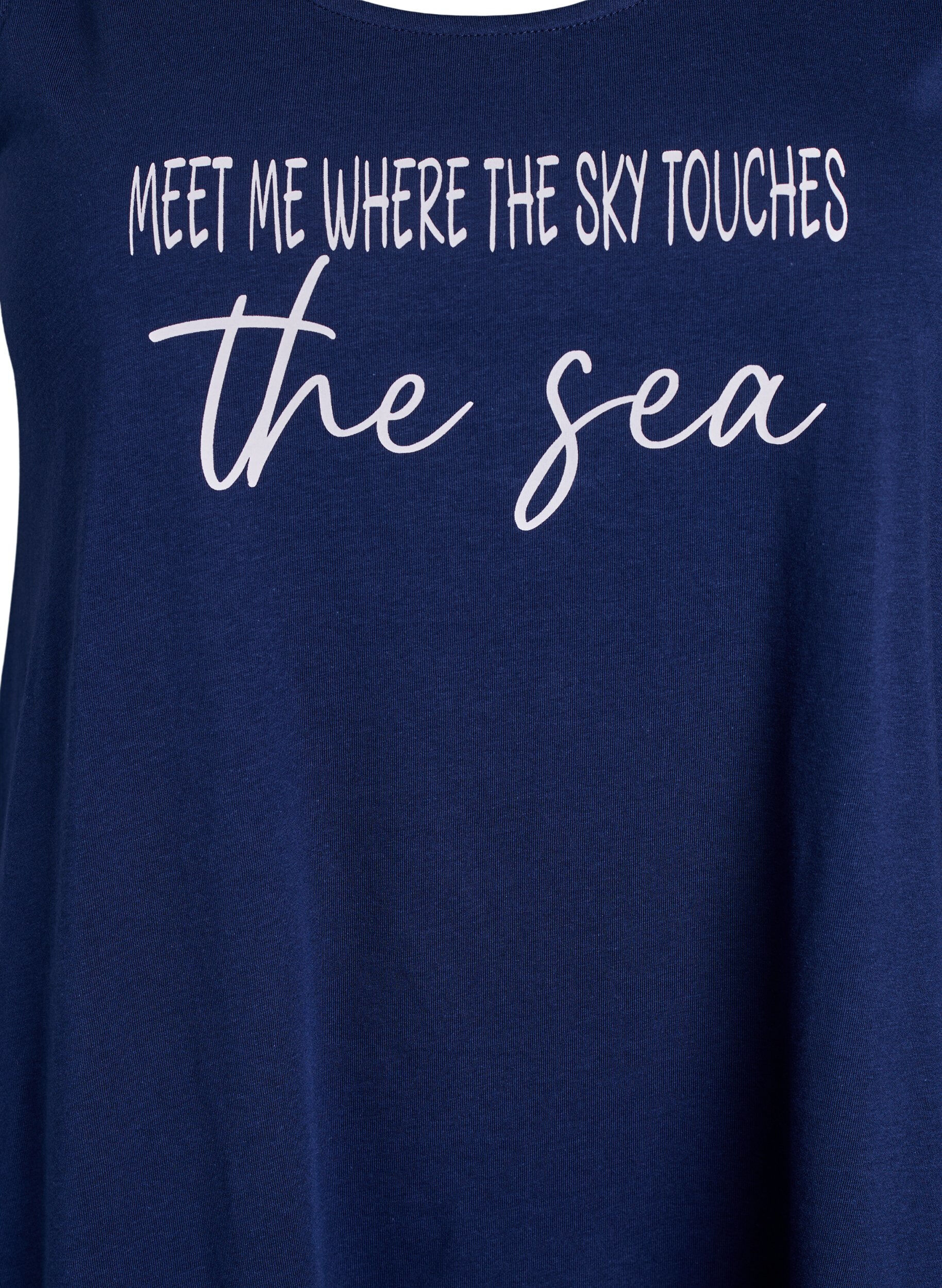 Zizzi &AElig;rmel&oslash;s kjole med A-facon, Bl&aring;, Packshot image number 2