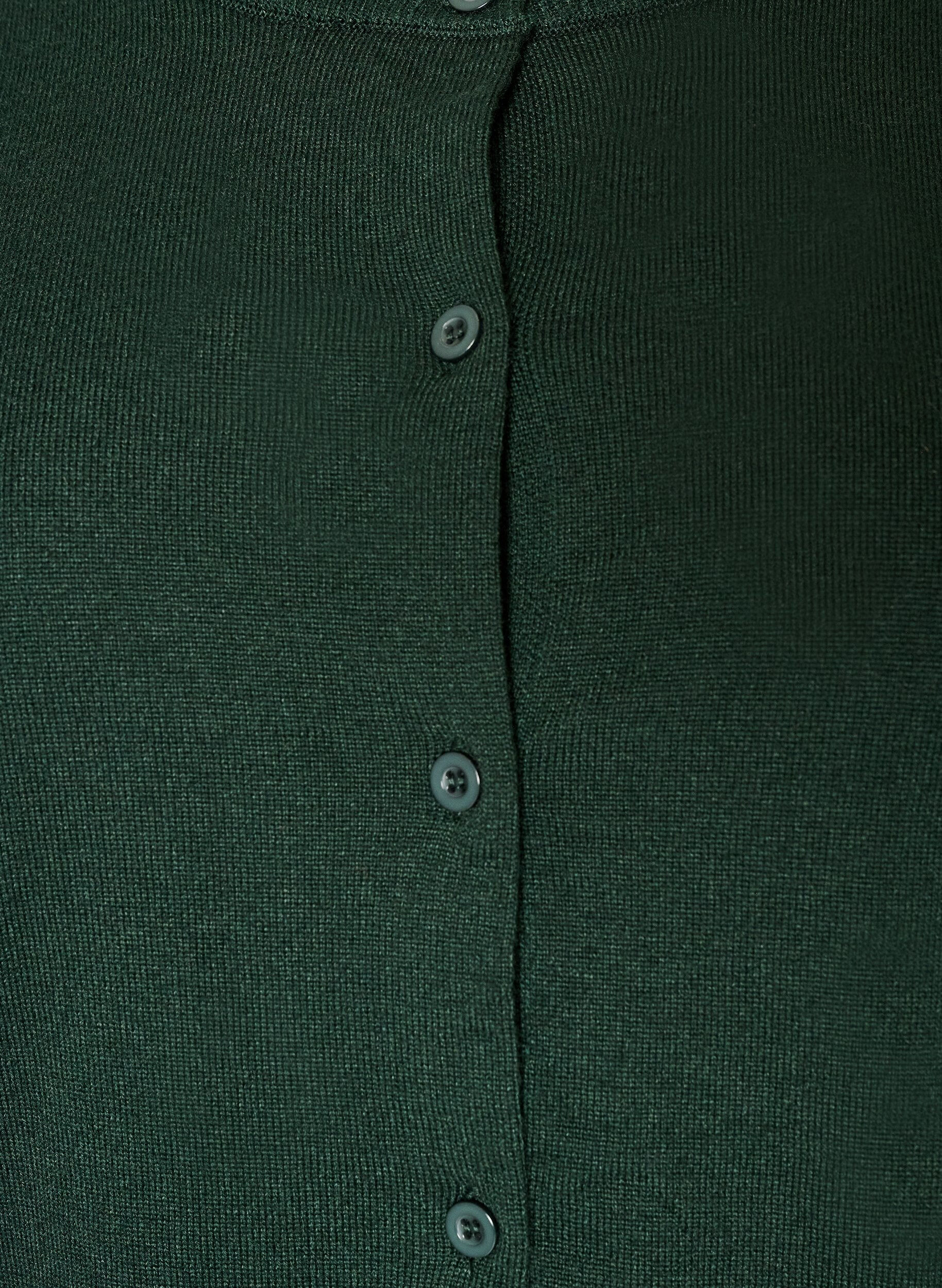 ZizziFinstrikket cardigan med rund hals, Gr&oslash;n, Packshot image number 2