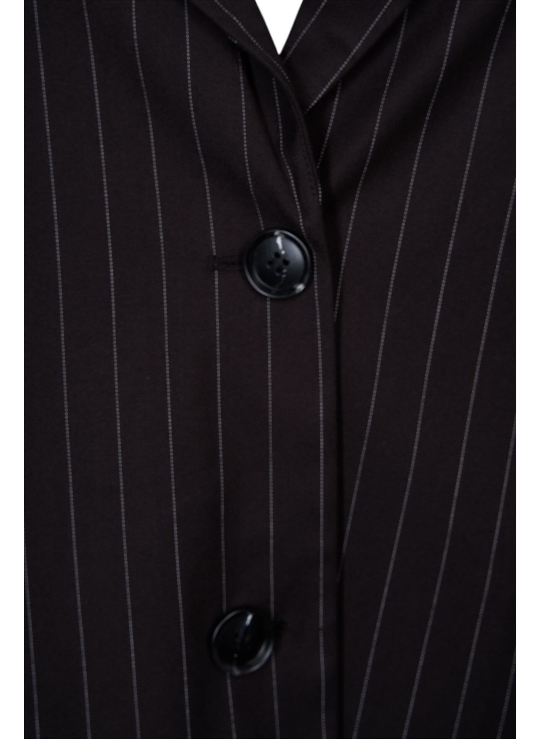 Zizzi N&aring;lestribet blazer, Black W. Pinstripe, Packshot image number 2