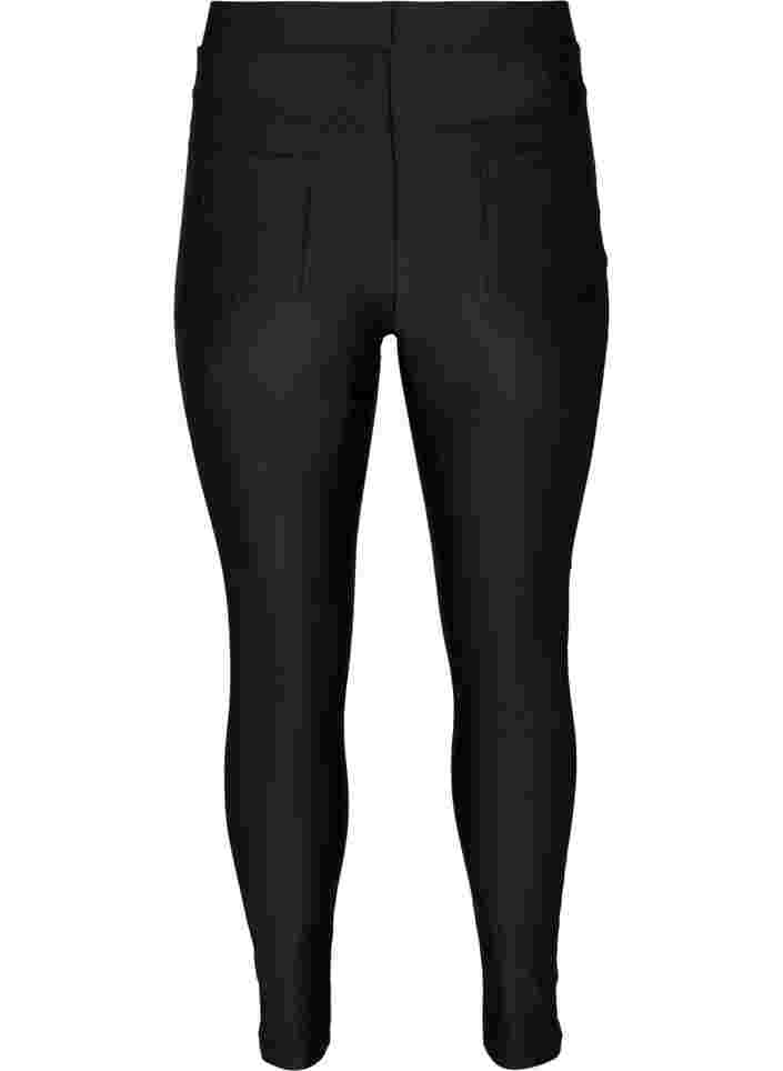 Shiny 7/8 leggings med baglommer, Black, Packshot image number 1