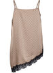 Stroptop med blonder og asymmetrisk kant, Beige, Packshot image number 1