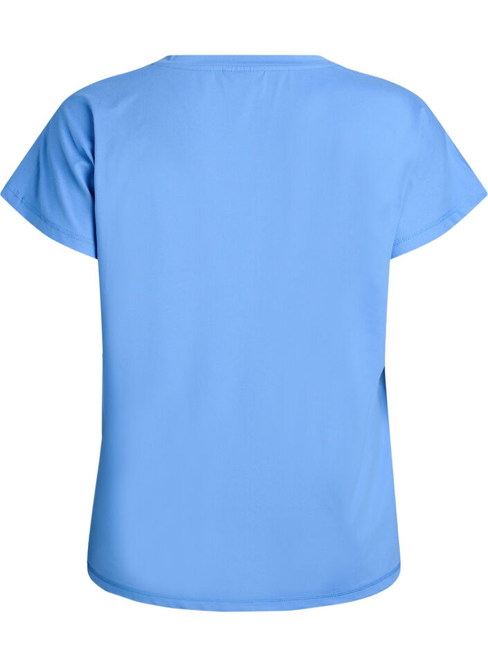 L&oslash;s tr&aelig;nings t-shirt med v-hals, Bl&aring;, Packshot image number 1