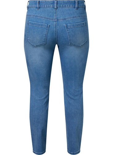 Cropped Emily jeans med broderi, Blue denim, Packshot image number 1