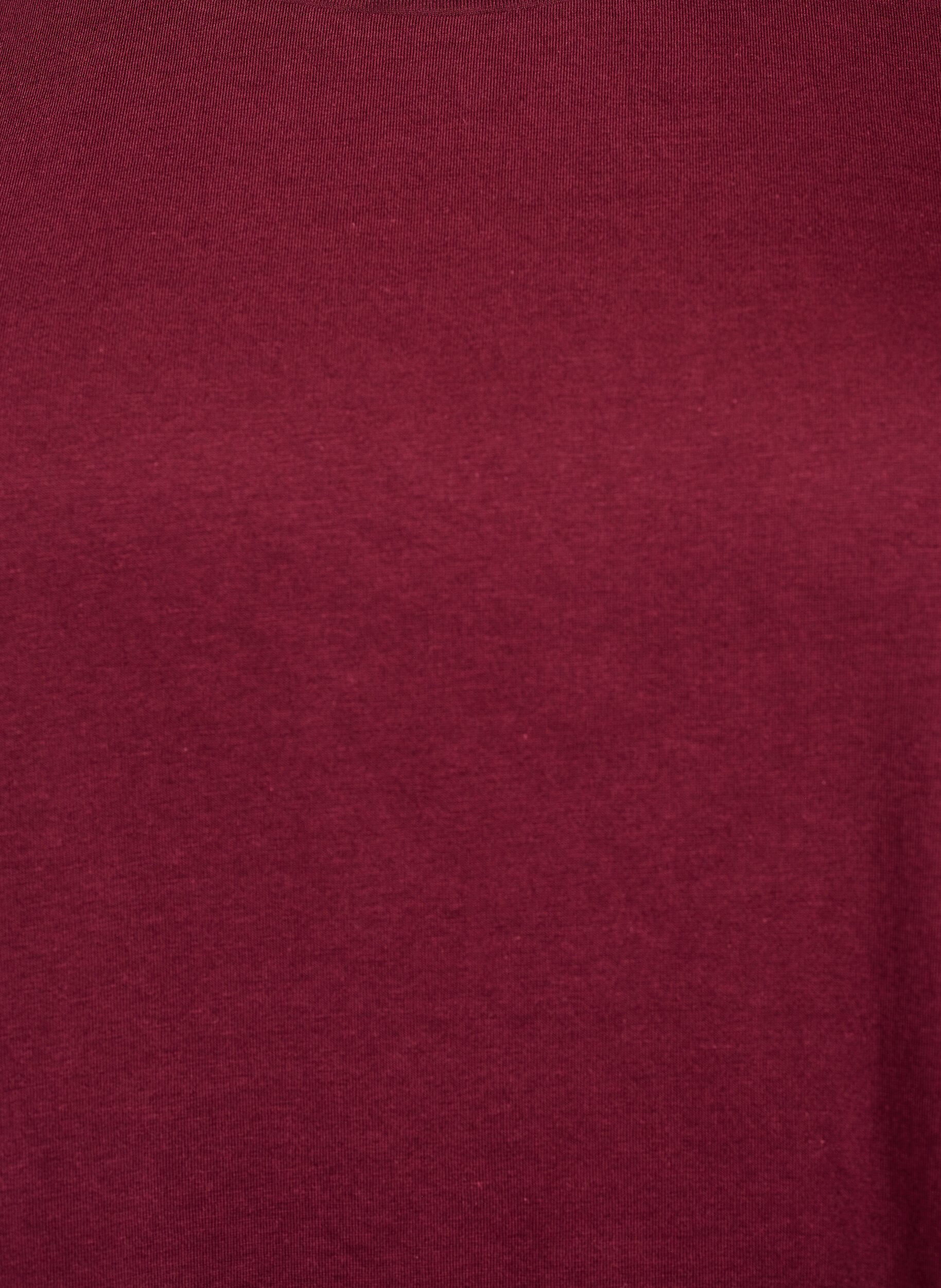 ZizziKort&aelig;rmet t-shirt i bomuldsblanding, M&oslash;rk Bordeaux, Packshot image number 2