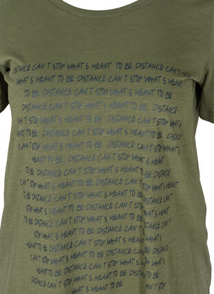 T-shirt med print i økologisk bomuld, Thyme Melange, Packshot image number 2