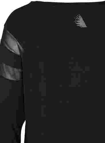 Træningsbluse med mesh, Black, Packshot image number 3