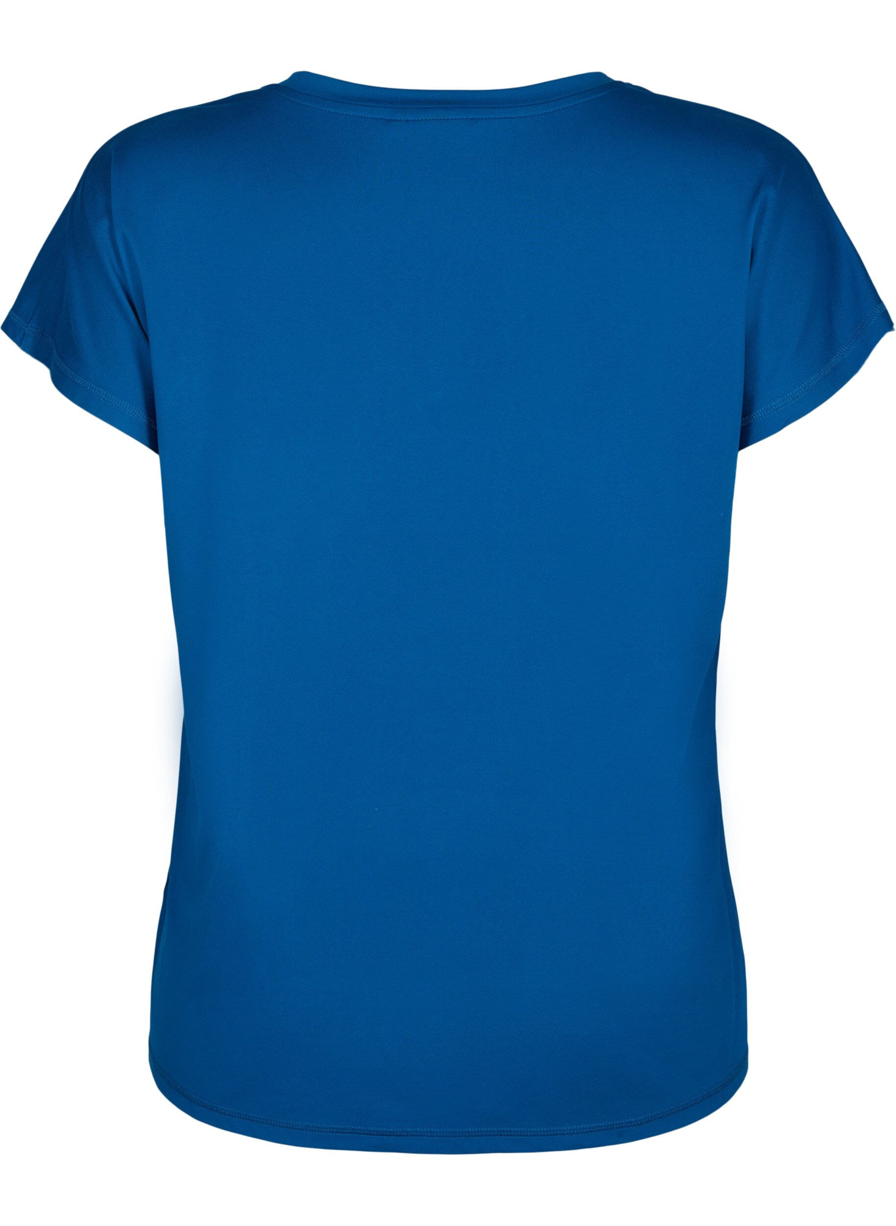 Zizzi L&oslash;s tr&aelig;nings t-shirt med v-hals, Blue Opal, Packshot image number 1
