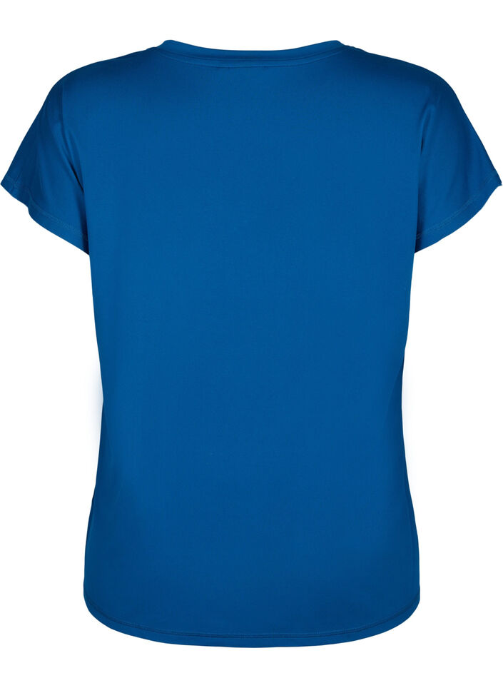 Løs trænings t-shirt med v-hals, Blue Opal, Packshot image number 1