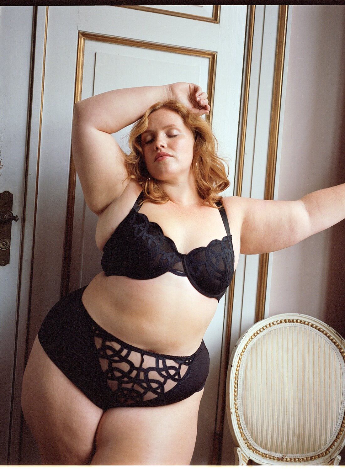 Zizzi Balconette s&aelig;t med grafisk blonde, , Model