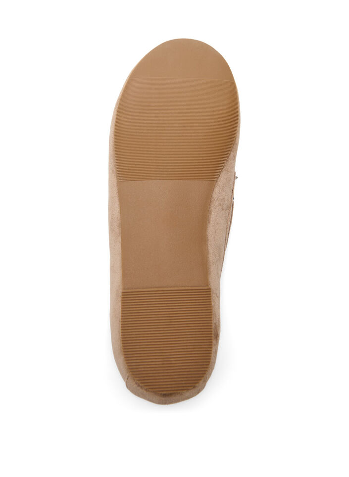 Mokkasin sko i imiteret ruskind, Beige, Packshot image number 4