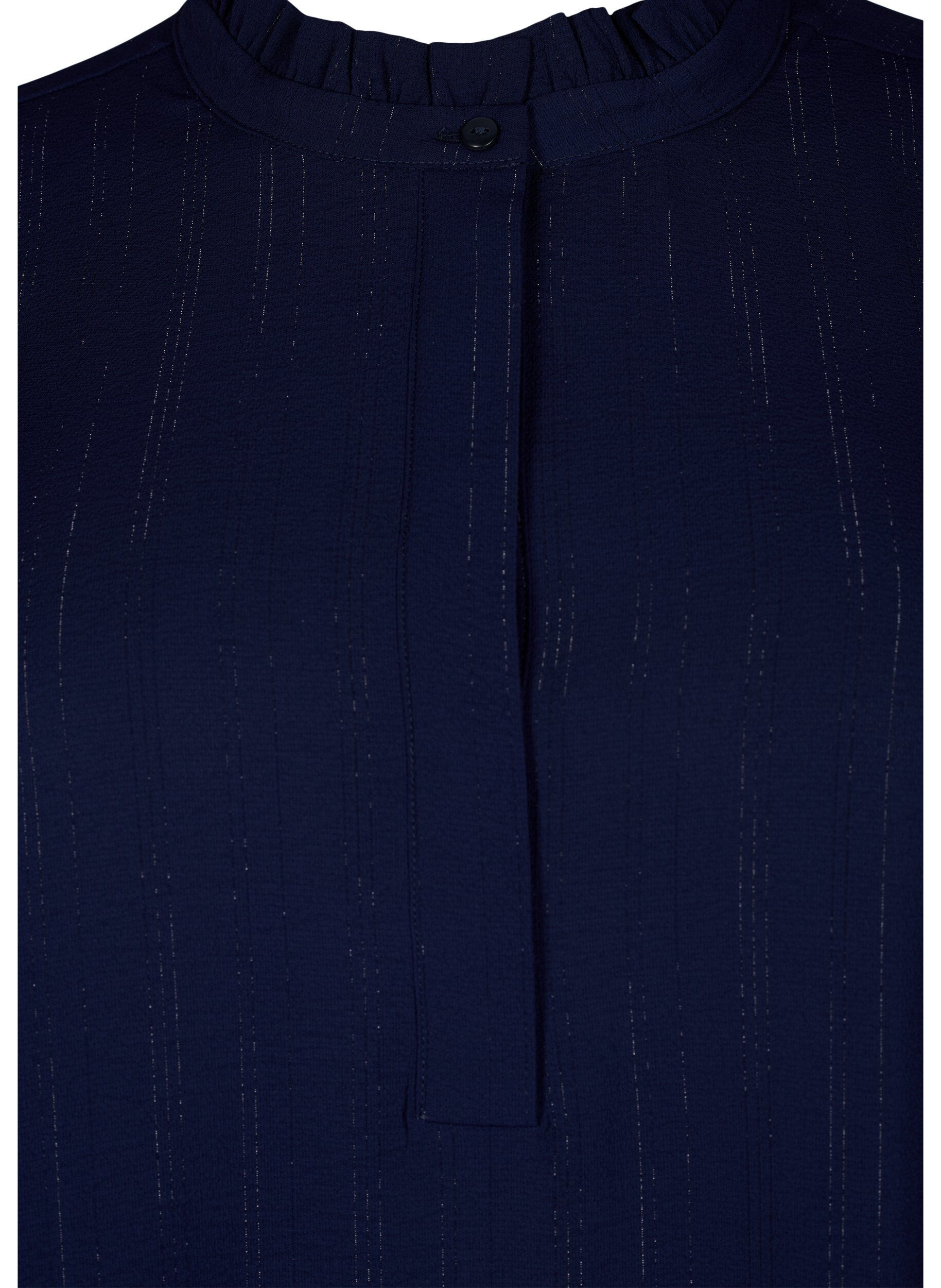 Zizzi Kort kjole med fl&aelig;ser og glimmer, Bl&aring;, Packshot image number 2