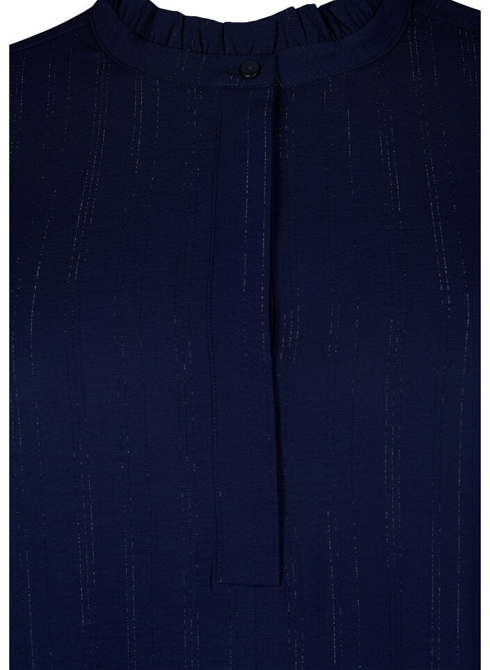 Kort kjole med flæser og glimmer, Blå, Packshot image number 2