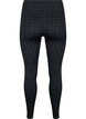 Seamless leggings i houndstooth mønster, Black w. Dark Grey, Packshot image number 1
