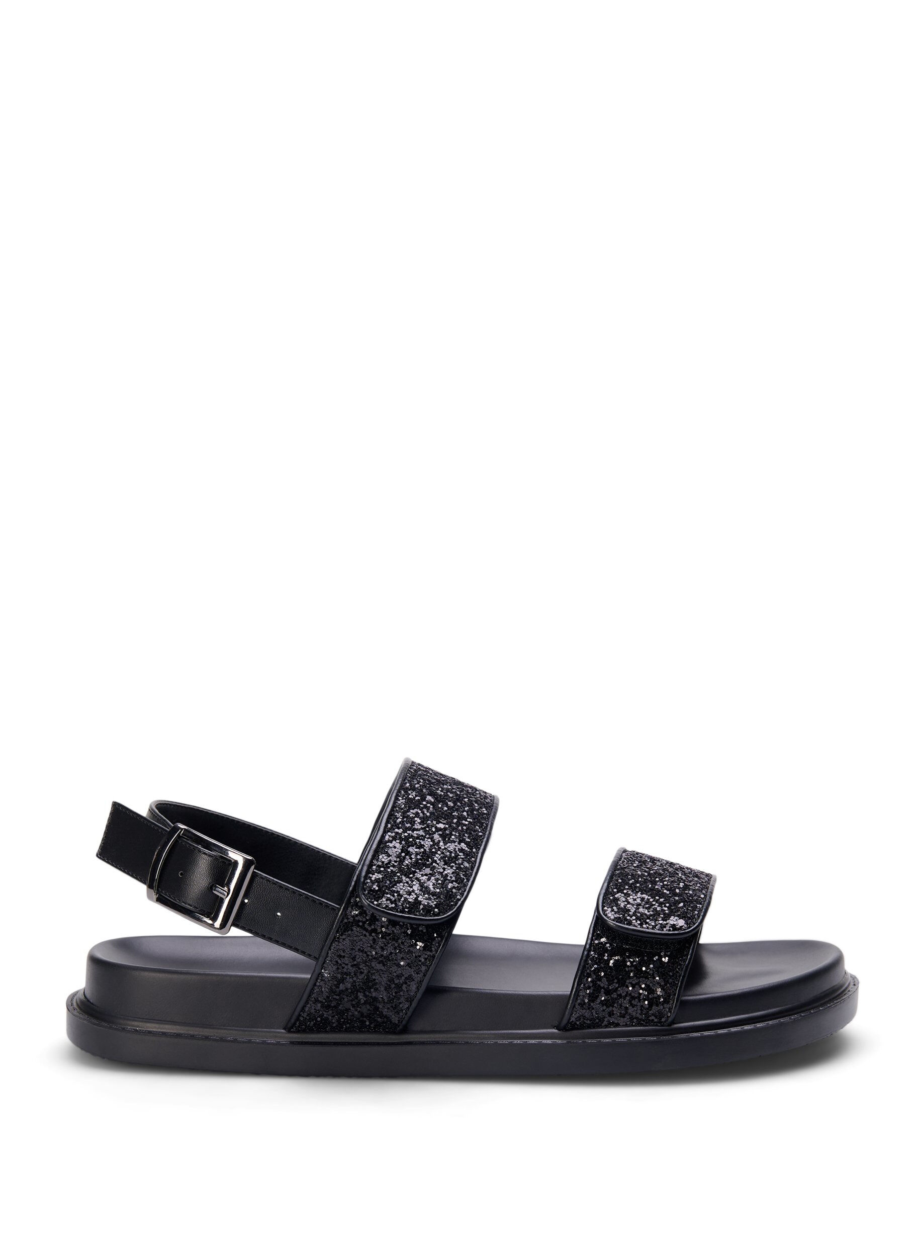 Wide fit - Glitter sandal med velcrolukning