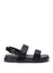 Wide fit - Glitter sandal med velcrolukning, Sort, Packshot image number 0