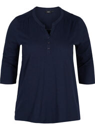 Bomuldsbluse med 3/4 ærmer, Night Sky