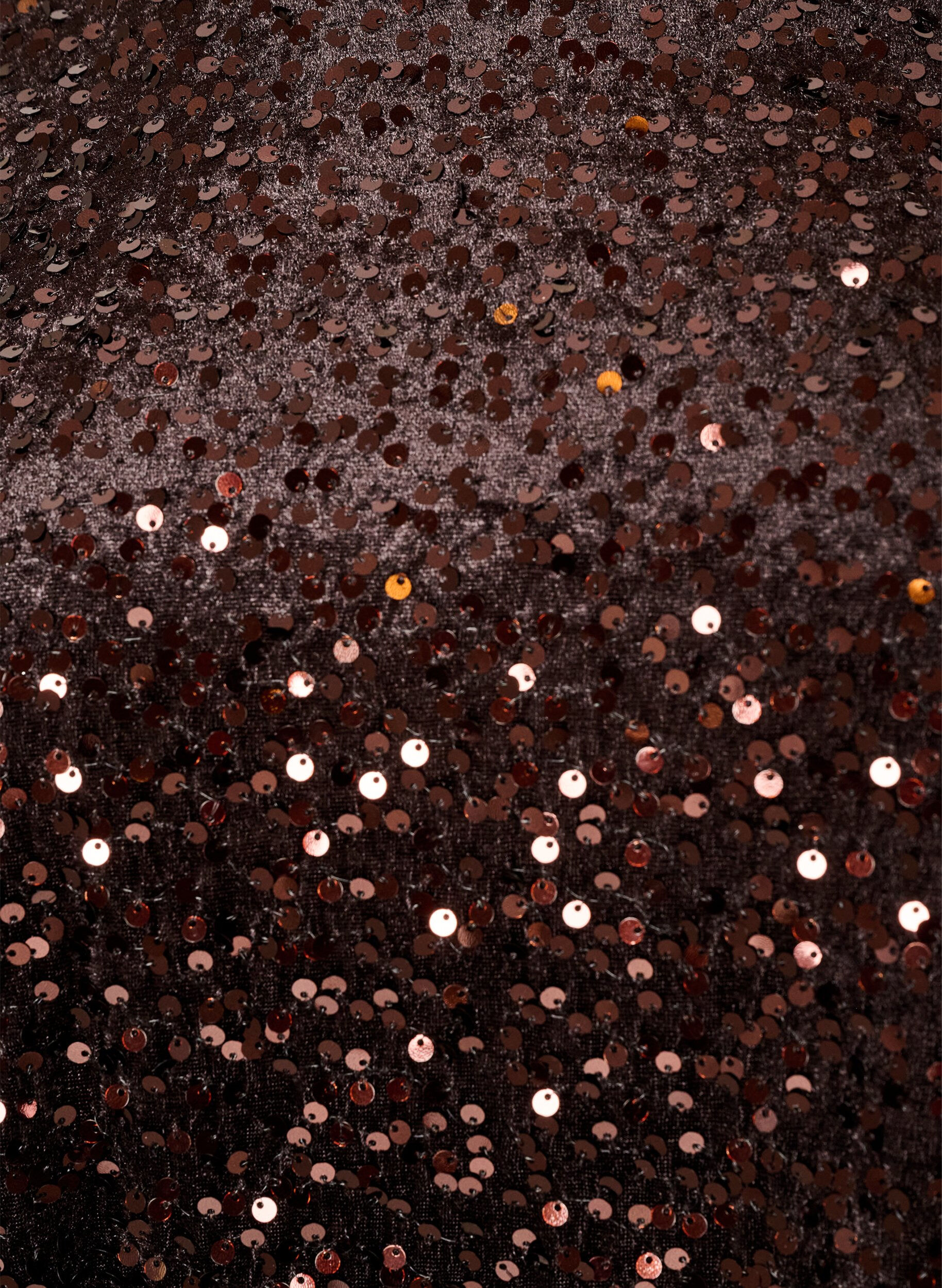 ZizziPailletbluse med albuelange &aelig;rmer, Brun, Packshot image number 2