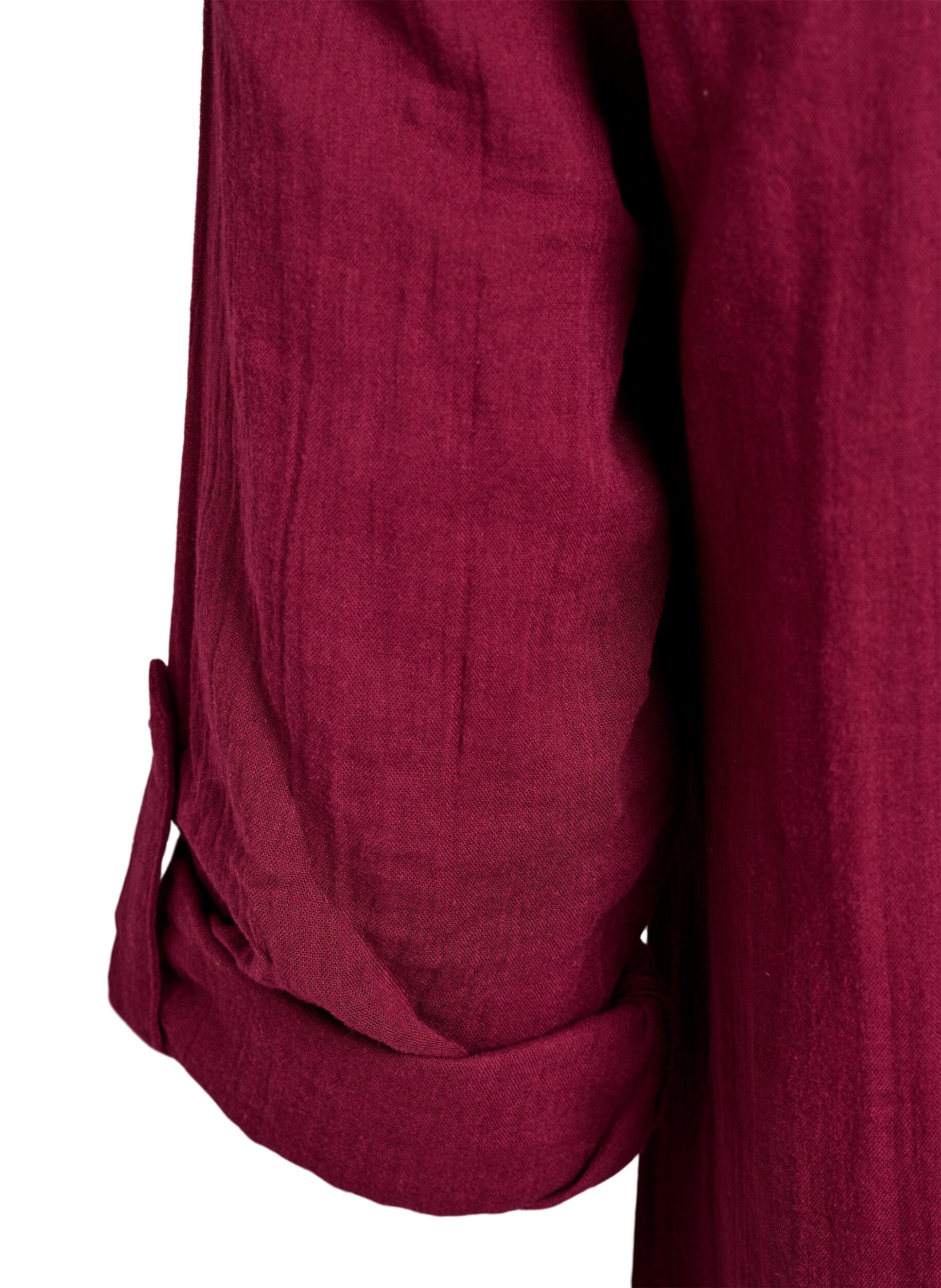 ZizziTunika i bomuldsmusselin med broderi anglaise, M&oslash;rk Bordeaux, Packshot image number 3