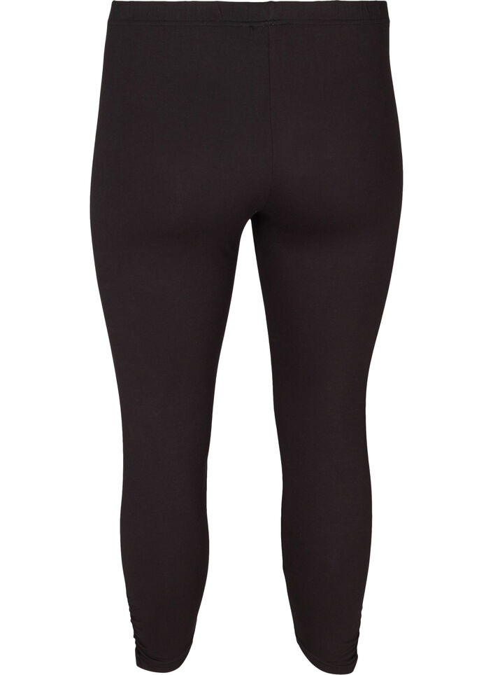 Basis 3/4 leggings med rynkedetalje , Black, Packshot image number 1