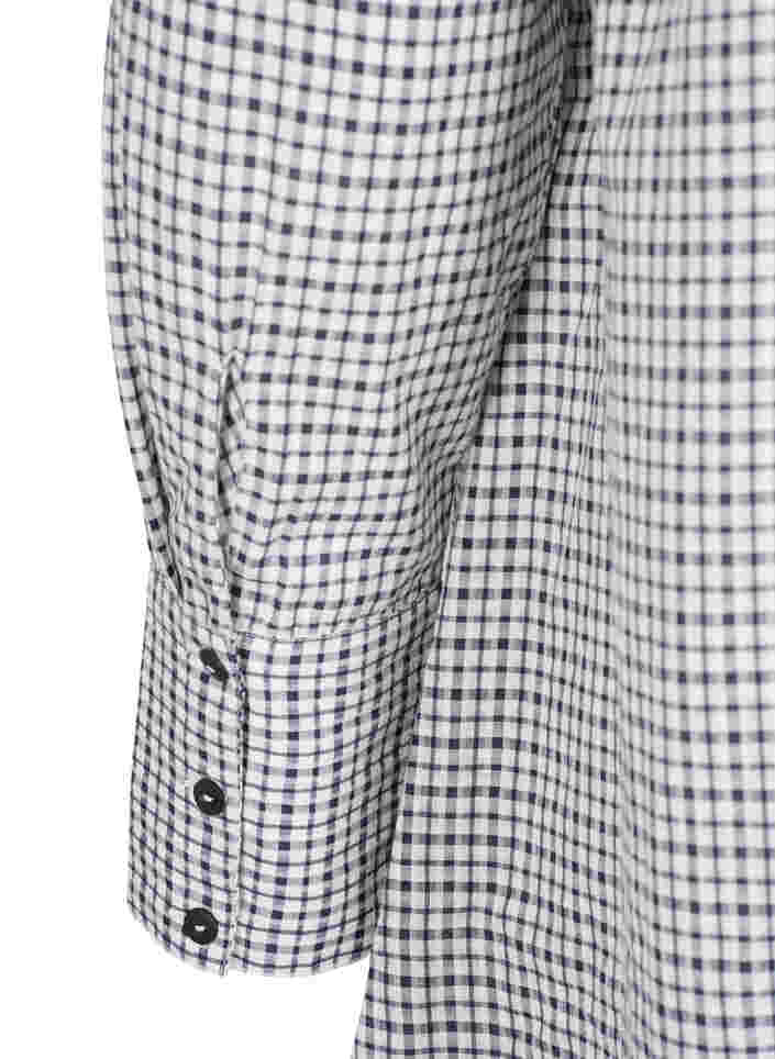 Ternet skjorte tunika med bindedetalje, Black/White Check, Packshot image number 3