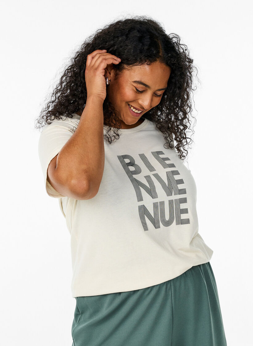 FLASH - T-shirt med motiv, Vanilla, Model image number 0