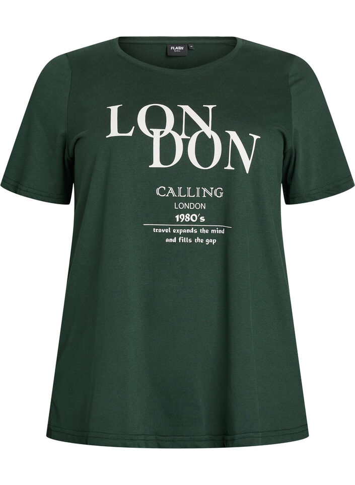 T-shirt med motiv, Gr&oslash;n, Packshot image number 0